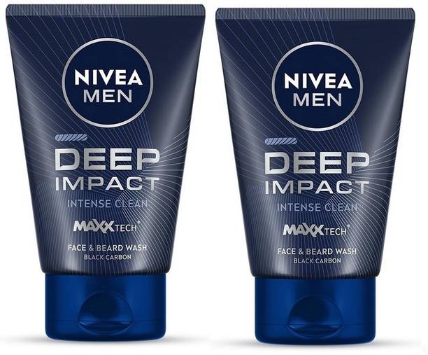 Nivea Men Deep Impact Face & Beard Wash 100ml | Deep Cl...