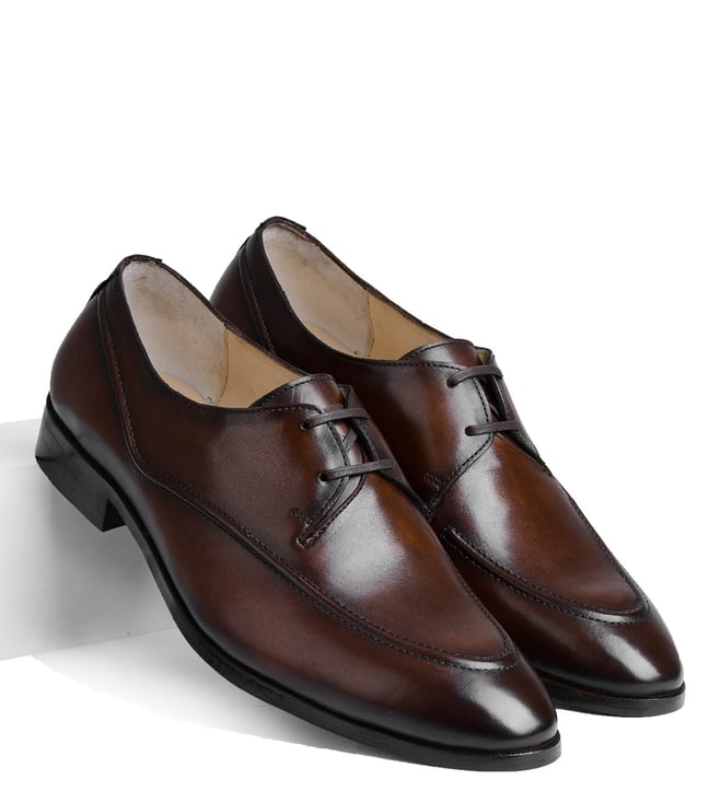 LUXORO FORMELLO - Men's Marcos Lace Ups Brown Derby Shoes