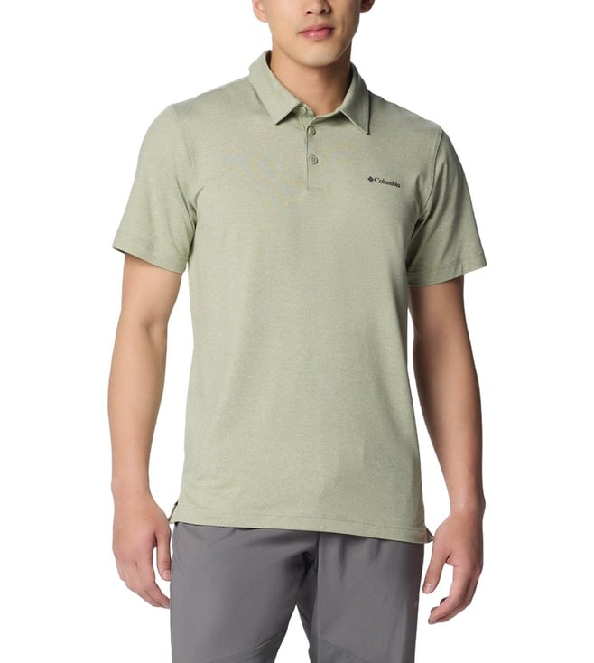 Mens Green Omni-Wick Tech Trail Polo Tshirt