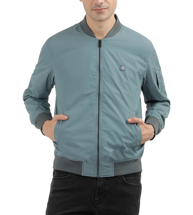 Calvin Klein Mens Goblin Blue Solid Regular Jacket