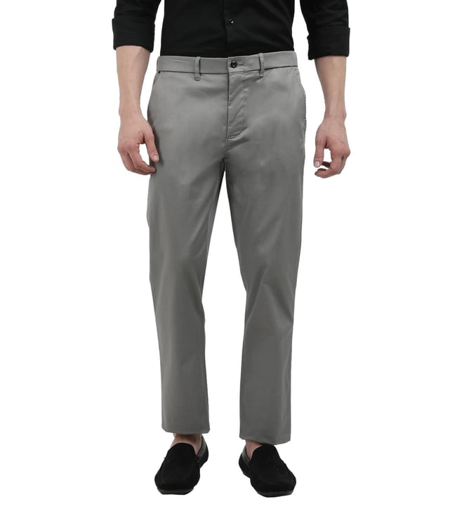 Hydrogen Grey Solid Denton Trouser