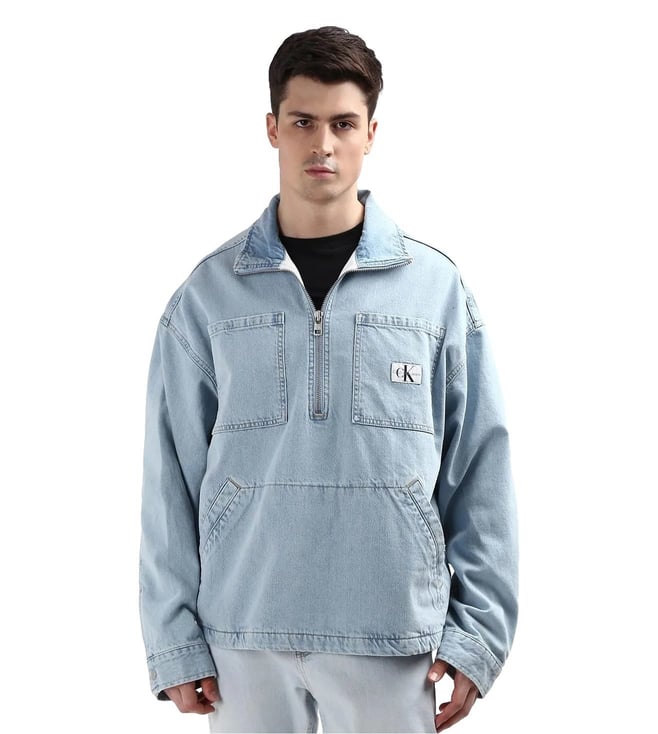 Calvin Klein Blue Cotton Relaxed Fit Denim Jacket