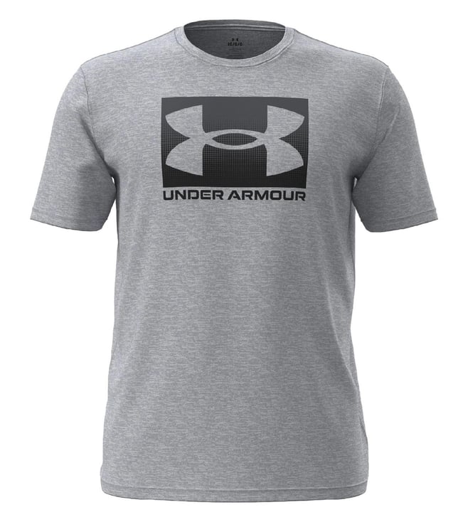 Grey Boxed Sports Short Sleeve T-Shirt