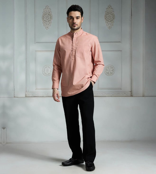 RIVAAR BY ROCKY STAR - Peach Regular Fit Kurta