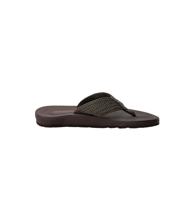 TOMMY HILFIGER - Men Polyster Green Solid Flip Flops