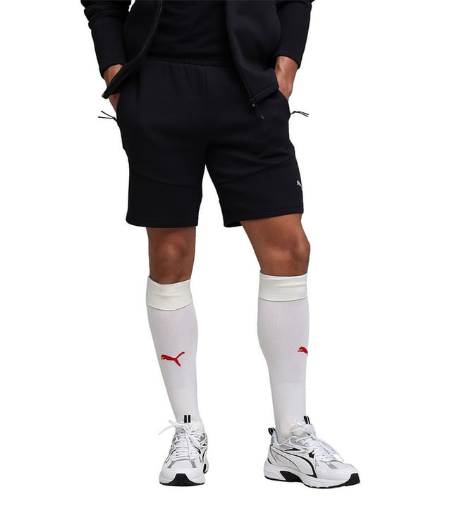 Evostripe Black Cotton Regular Fit Shorts