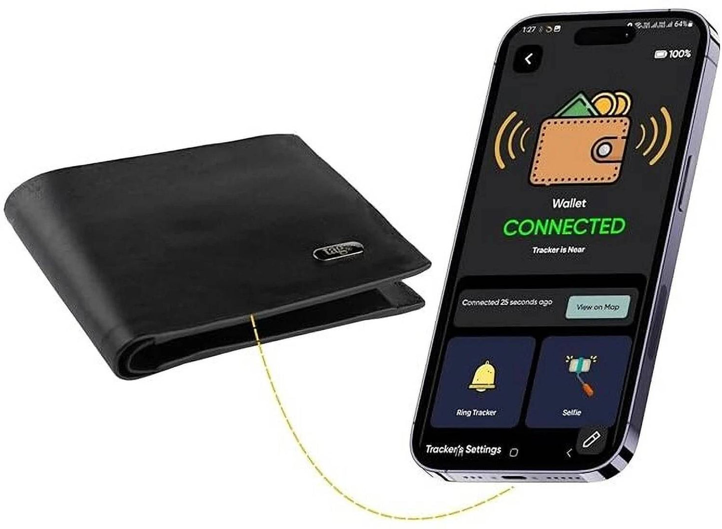 Men & Women Trendy Black Genuine Leather RFID Wallet