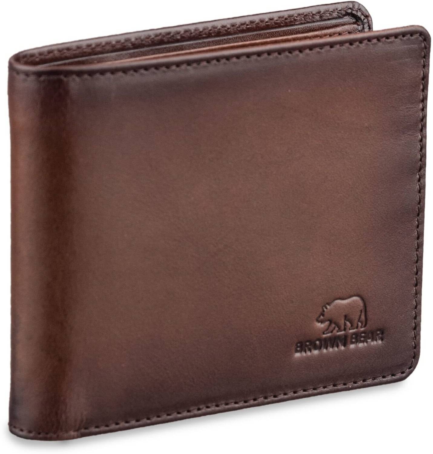 Men Casual, Formal Brown Genuine Leather RFID Wallet