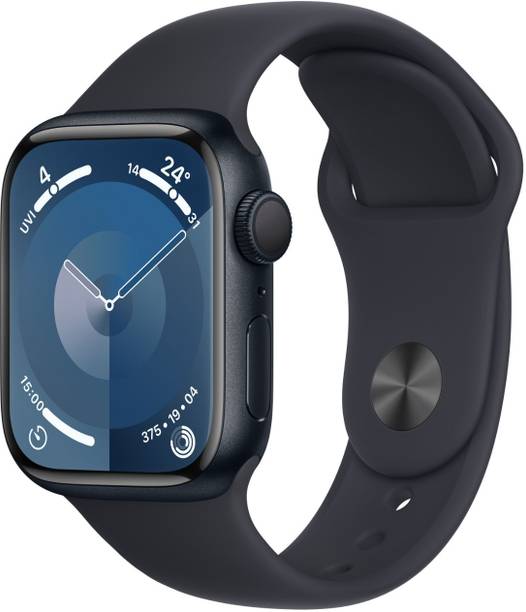 Apple Watch Series 9 GPS 41mm Midnight Aluminium Case w... - Midnight Strap, Free Size