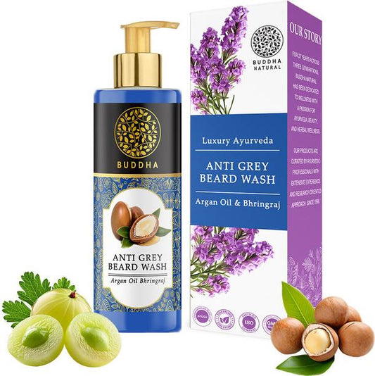 BUDDHANATURAL Anti Grey Beard Wash (120ml) - Restores N...