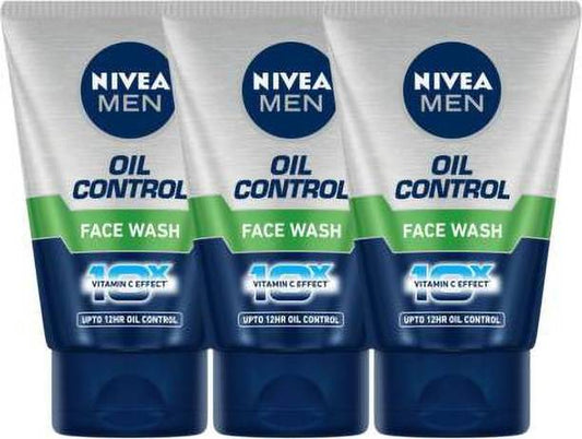Nivea Men Men Oil control Face wash- Pack of 3  (300 g)...
