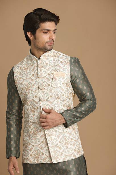MANYAVAR - Men Embroidered Nehru Jacket