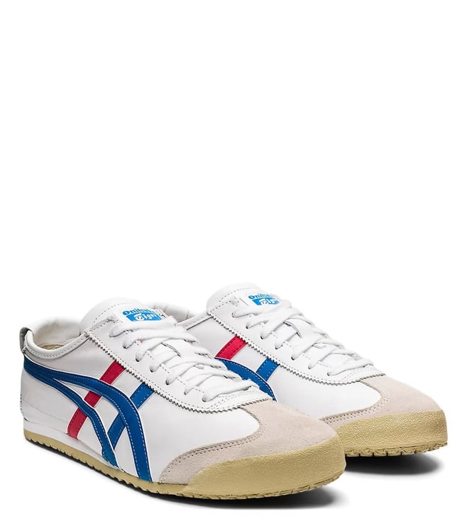 ONITSUKA TIGER -  Unisex MEXICO 66 White & Blue Sneakers