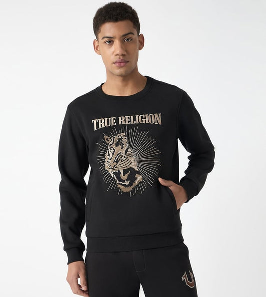 Black Embroidered Logo Regular Fit Sweatshirt