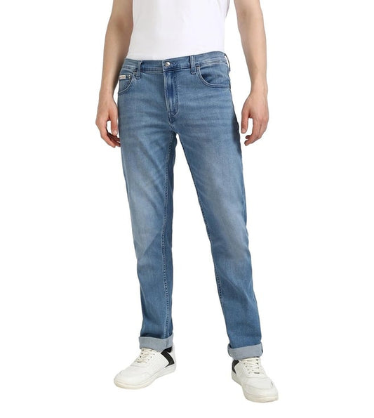 Light Blue Solid Slim Fit Jeans