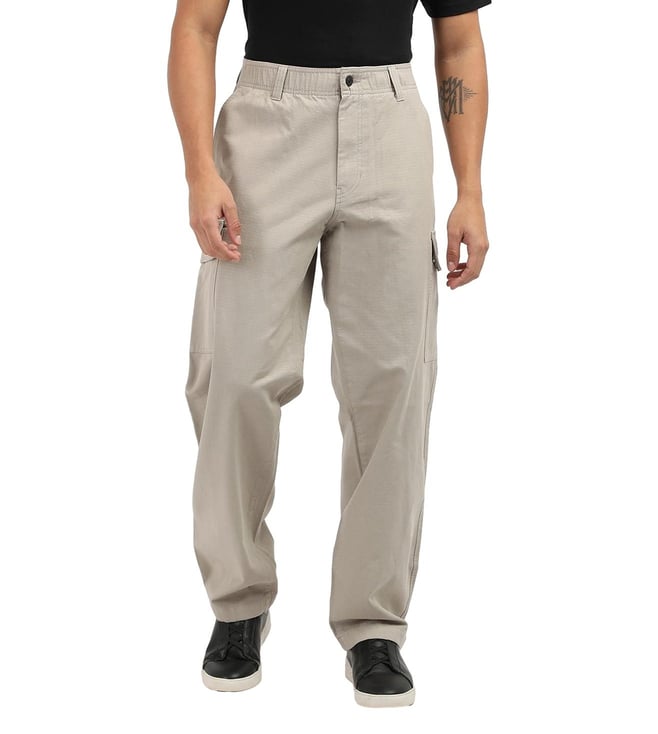 Calvin Klein Grey Cotton Regular Fit Cargos