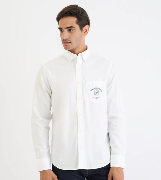 White Regular fit Solid Shirt