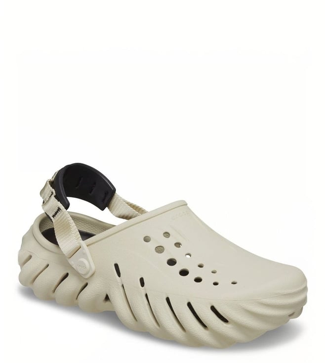 CROCS -  Men's Echo Off White Back Strap Clogs
