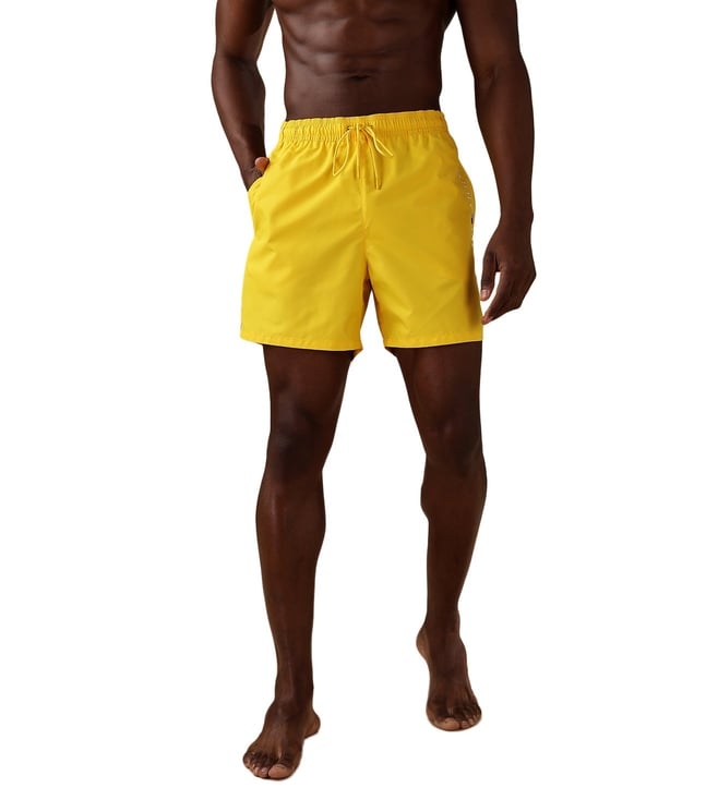 Yellow Regular Fit Shorts