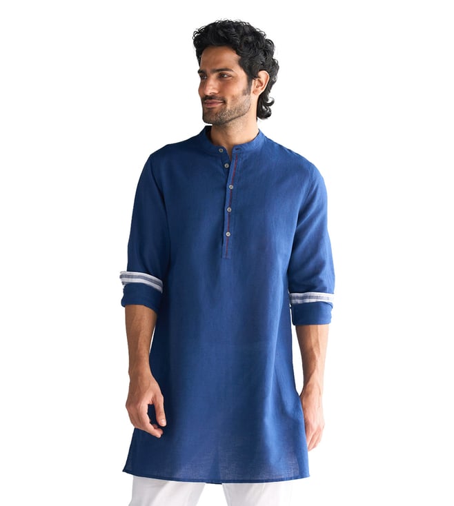 NICOBAR -  Chandni Chowk Kurta - Navy