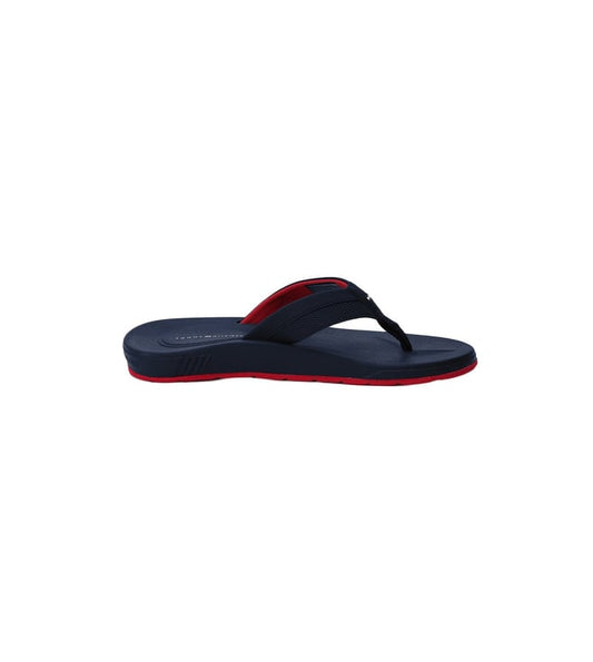 TOMMY HILFIGER -  Men PU Navy Blue Solid Flip Flops
