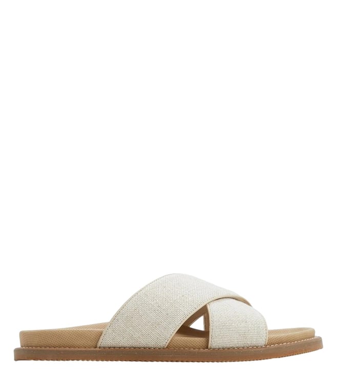 ALDO -  Men's MARRINA-IN265 White Cross Strap Sandals