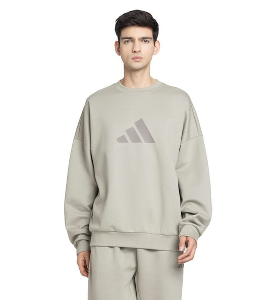Beige M FI 3BAR CRW Regular Fit Sweatshirt