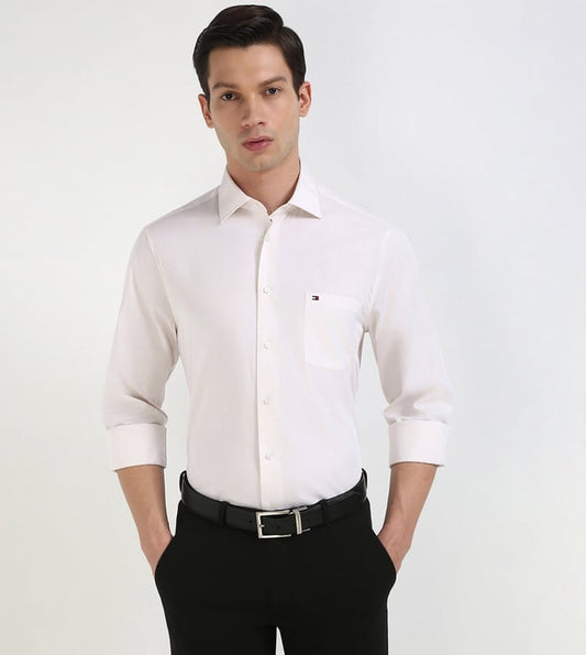 Fashion Collection Calico Cotton Regular Fit Solid Casual Shirt