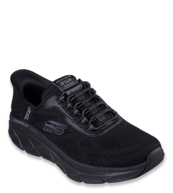 SKECHERS -  Men's D'LUX WALKER 2.0 - REZINATE Black SLIP INS Casual Sneakers