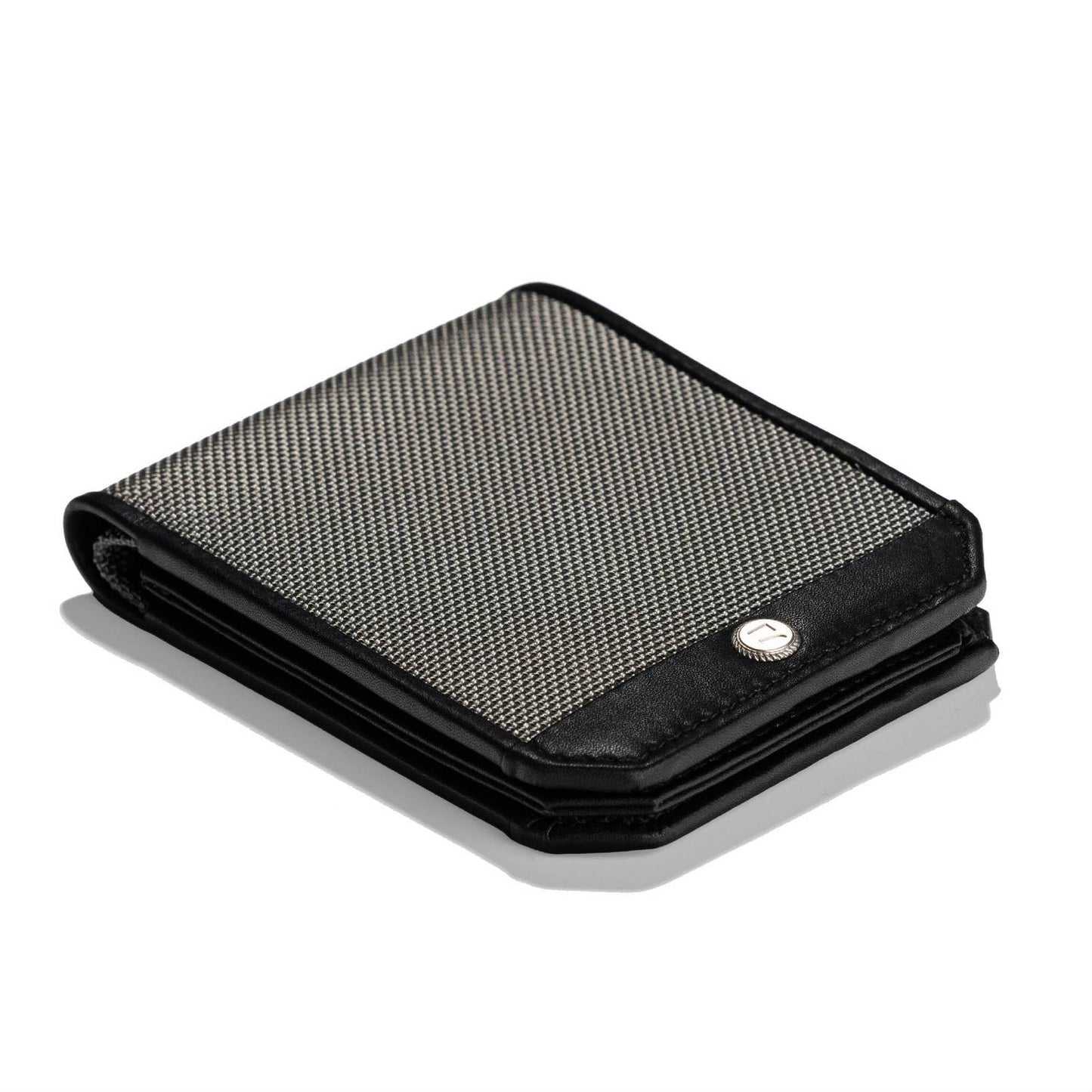 Men Formal Grey, Black Fabric RFID  Wallet