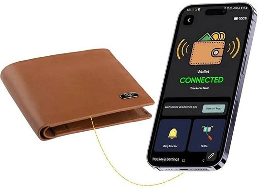Men & Women Trendy Tan Genuine Leather RFID  Wallet