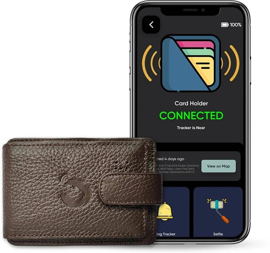 Men & Women Trendy Brown Genuine Leather RFID  Card Hol...