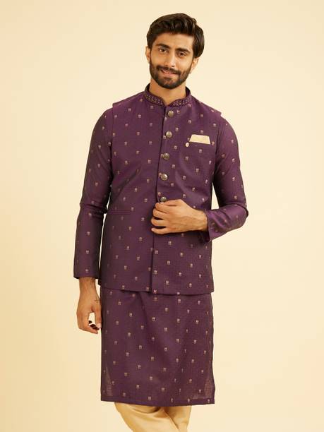 MANYAVAR - Men Embroidered Ethnic Jacket