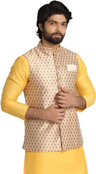 MANYAVAR - Men Woven Design Nehru Jacket