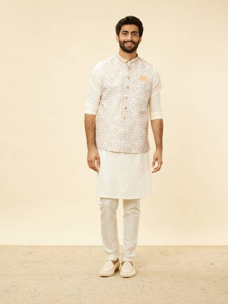 MANYAVAR - Men Self Design Nehru Jacket