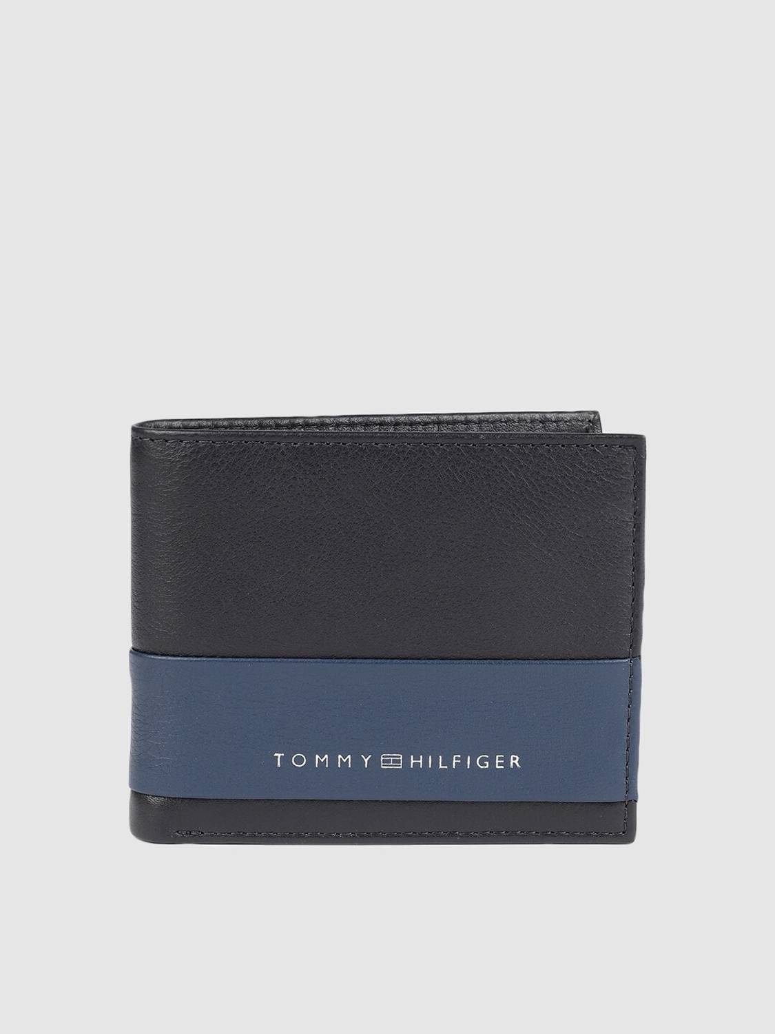 Men Black Genuine Leather Wallet - Mini