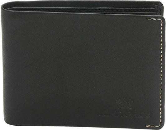 Men Casual Black Genuine Leather Wallet