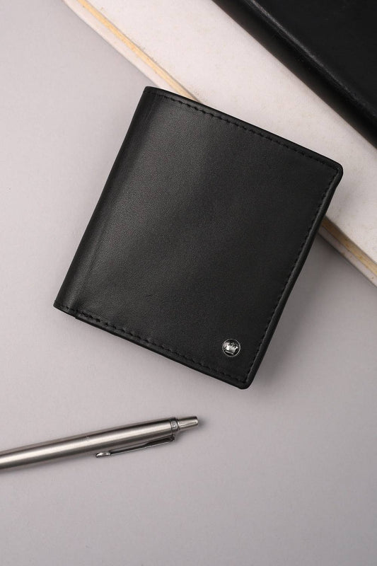 Men Formal Black Genuine Leather Wallet