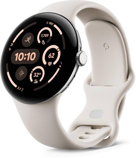 Google Pixel Watch 3 (45 mm), AMOLED LTPO display, Adva... - Porcelain Strap, Free Size