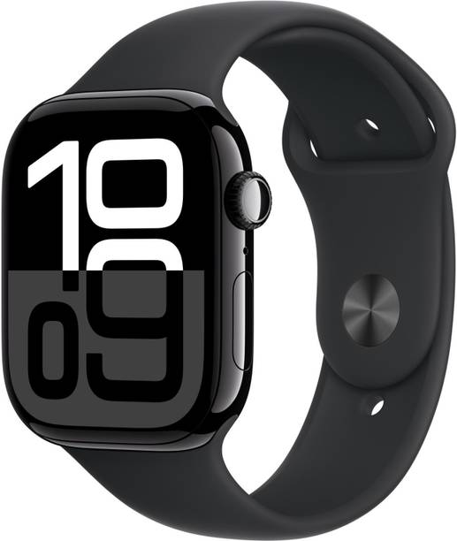 Apple Watch Series 10 GPS + Cellular 46mm Jet Black Alu... - Jet Black Strap, Free Size
