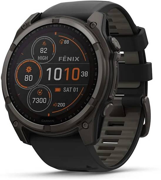 GARMIN Fenix 8 Saph Solar (47 mm). (A04806) Smartwatch - Grey Strap, Free Size