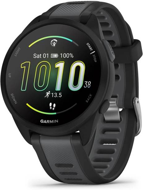GARMIN Forerunner 165 Music, Black (A0714) Smartwatch - Black & Gray Strap, Free Size