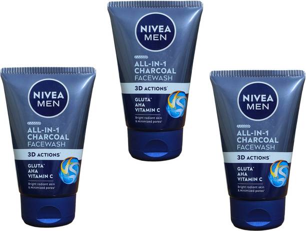 Nivea Men All In One Charcoal, 10X Vitamin C Effect,Rem...