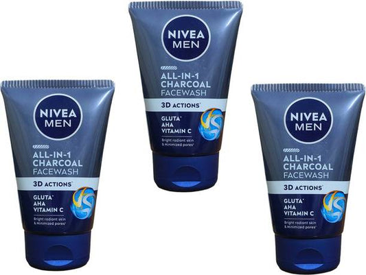 Nivea Men All In One Charcoal, 10X Vitamin C Effect,Rem...