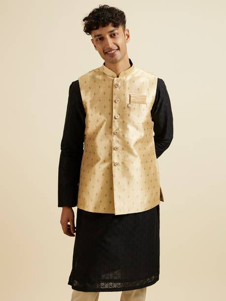 MANYAVAR - Men Self Design Ethnic Jacket